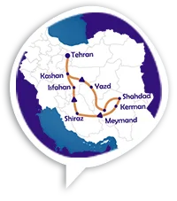 Sands of Time: Classic Iran Plus Kerman’s History & Desert Tour Map