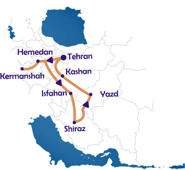 A Cultural Odyssey Classic Iran Besides Ancient Capitals & Kurdish Villages Tour Map